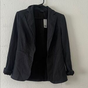 bebe Charcoal Pinstripe Women's Blazer